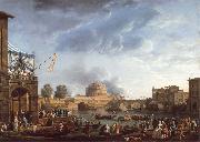 Claude-joseph Vernet A Sporting Contest on the Tiber at Rome oil painting reproduction